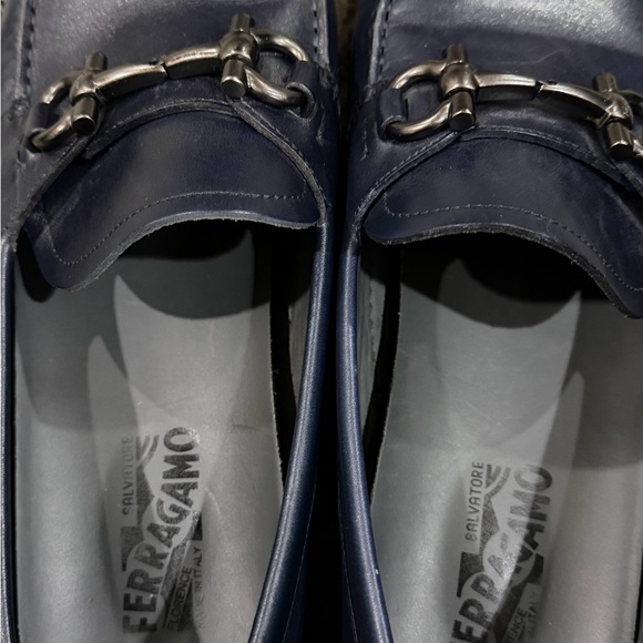 Salvatore Ferragamo Dark Blue Leather Loafers main image 11